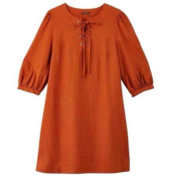 Who What Wear Dresses & Skirts - Who What Wear Medium Orange Lace-Up Dress
